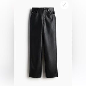 H&M Women's Black Straight Coated Pants